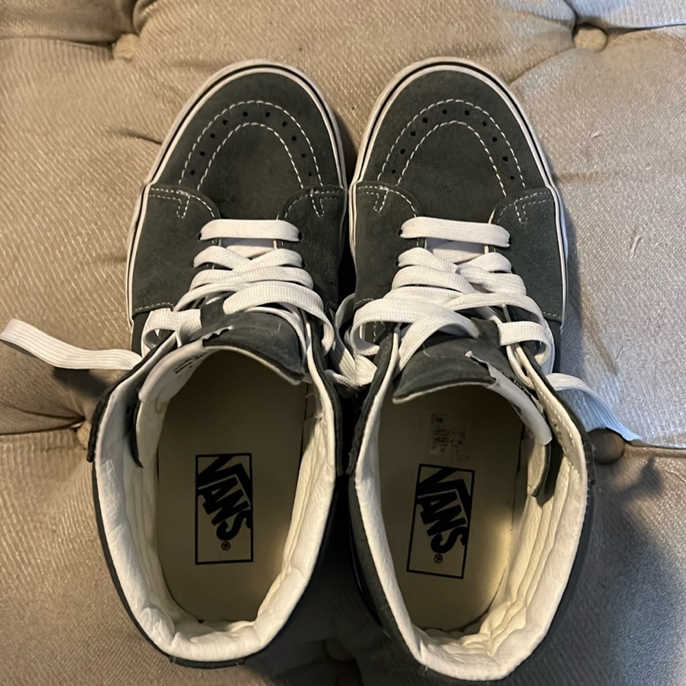 Vans blue suede high tops, 9 women’s/7.5 men’s